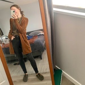 Cashmere sweater coat cinnamon